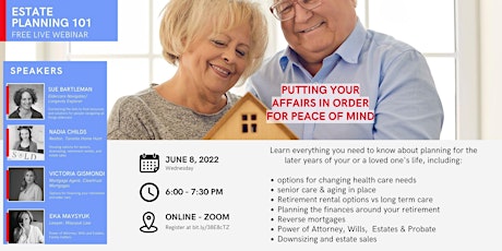 Estate Planning 101- Putting your Affairs in Order for Peace of Mind! tickets
