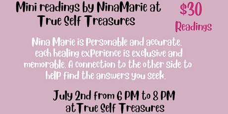 Mini readings by NinaMarie at True Self Treasures tickets