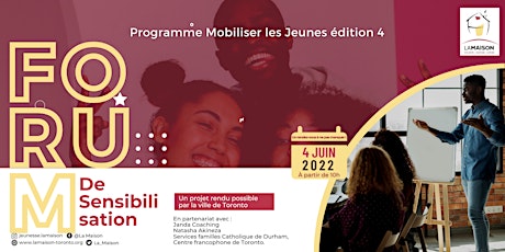 Forum de Sensibilisation Virtuel  - Mobiliser les Jeunes 2022 primary image