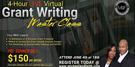 LIVE Virtual Grant Writing Master Class tickets