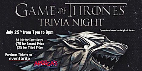 Game Of Thrones Trivia Night at Arooga's in Attleboro tickets