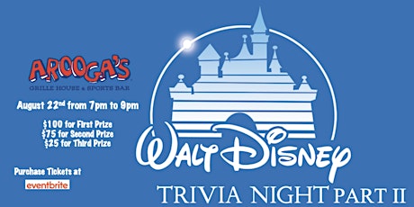 Disney Trivia Night Part II t at Arooga's in Attleboro tickets
