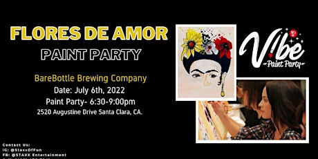 Flores De Amor Paint Party @ BareBottle Brewing Company tickets