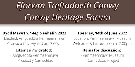 Fforwm Treftadaeth Conwy / Conwy Heritage Forum primary image