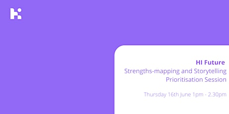 HI Future Strengths-Mapping and Storytelling - Ideas Prioritisation Session tickets