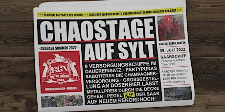 KGV Beats & Boat - Chaostage auf Sylt (Saar) Tickets