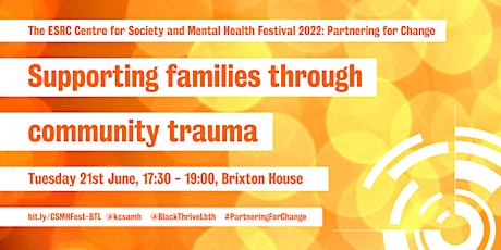 Partnering For Change: Supporting  families through community trauma tickets