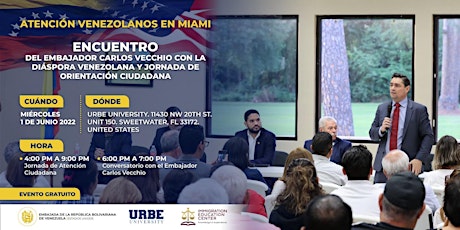 Encuentro del Embajador Carlos Vecchio con la Diáspora Venezolana primary image