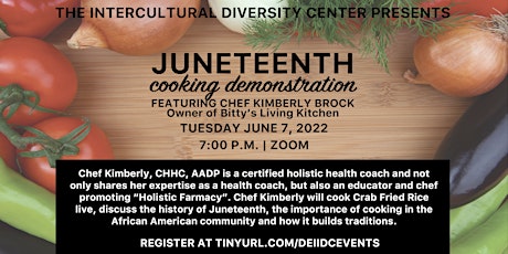 Juneteenth Virtual Cooking Demonstration with Chef Kimberly McNair Brock primary image
