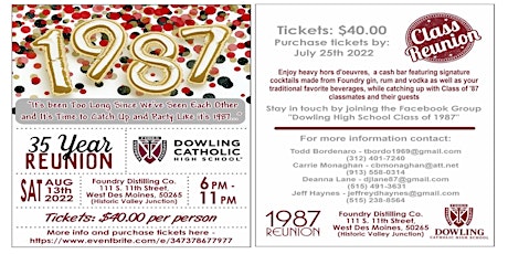Dowling Class of '87 35th Reunion tickets