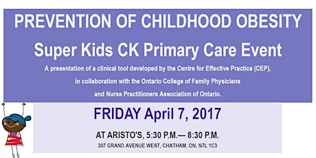 PREVENTION OF CHILDHOOD OBESITY: Super Kids CK Primary Care Event primary image