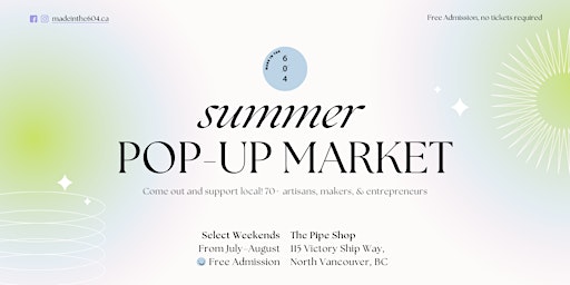 Summer Pop-Up Market @ The Pipe Shop