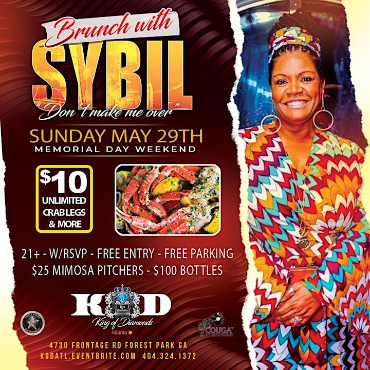 KOD ATLANTA SUNDAY'S BRUNCH with SYBIL, $10 UNLIMITED CRAB LEGS & SOUL FOOD image