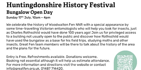 Rothschild Bungalow and Woodwalton Fen Open Day tickets