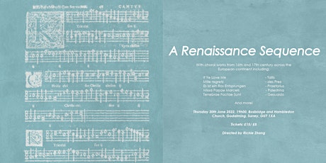 A Renaissance Sequence tickets