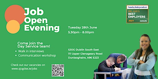 St John of God Dublin South East Job Open Evening  Tuesday 28th June 2022