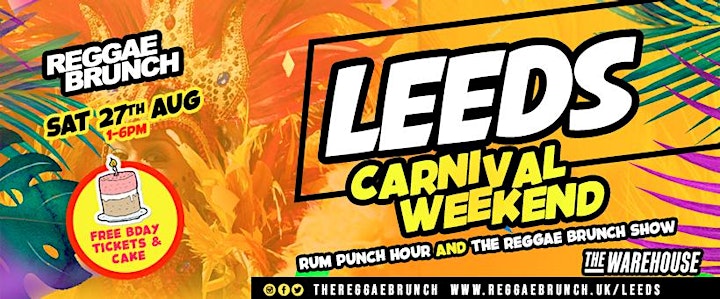 The Reggae Brunch Leeds -  Carnival Weekend 27th August 2022! image