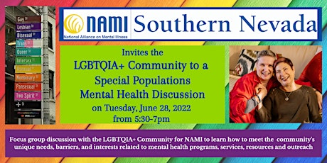 NAMI SNV LGBTQIA+ Special Populations Mental Health Discussion tickets