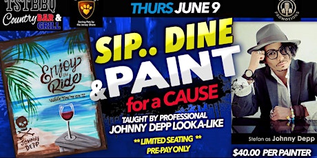 Paint, Sip and Dine w/ Johnny Depp (artist/double) primary image