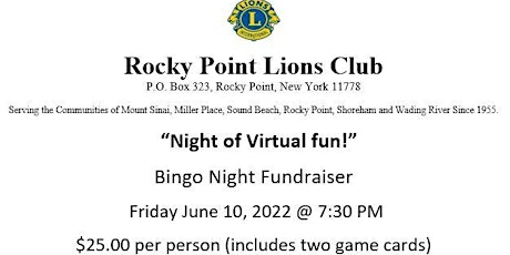 Rocky Point Lions Bingo Night Fundraiser tickets