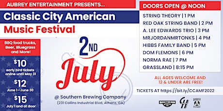Classic City American Music Festival 2022 at Southern Brewing Company tickets