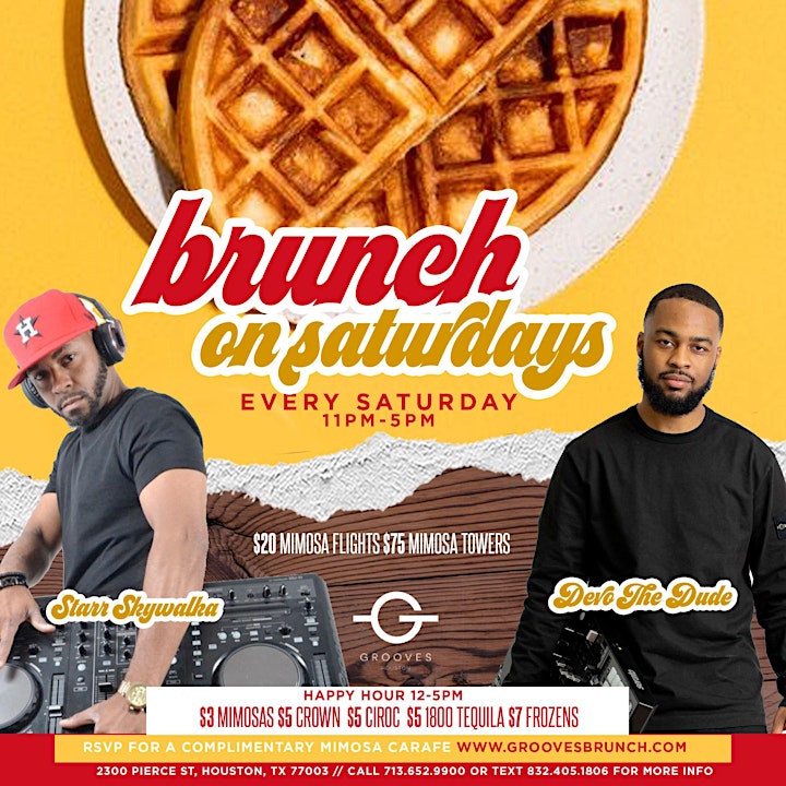 Grooves' Saturday Brunch + Day Party | Brunch 11am-5pm | Happy Hr 12pm-5pm image
