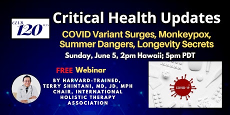 Critical HealthNews: COVID Surge; Monkeypox; Survival - Jun5, Sun 2pmHawaii tickets