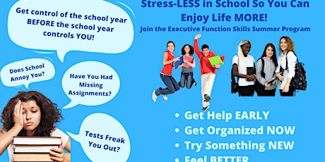 Executive Function Skills Program Summer  2022 for High Schoolers tickets