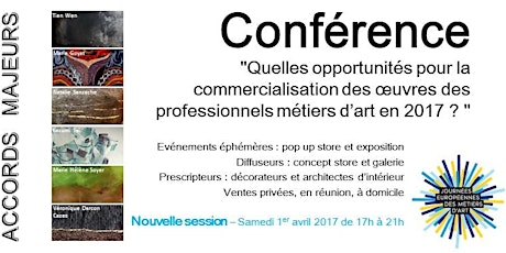 Image principale de Conférence « Quelles opportunités pour la commercialisation des œuvres des professionnels métiers d’art en 2017 ? »