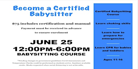Strathmore Babysitters Course tickets