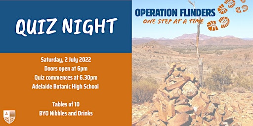 OPERATION FLINDERS Quiz Night - hosted by ABHS and Rachel Sanderson