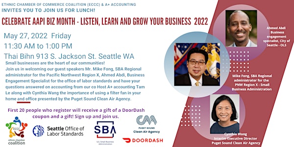 Celebrate AAPI Small Biz! Lunch,Listen, Learn and Grow Your Business