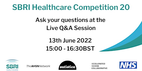 SBRI Healthcare - Competition 20 - Live Q&A session tickets