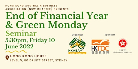 Image principale de End of Financial Year & Green Monday Seminar