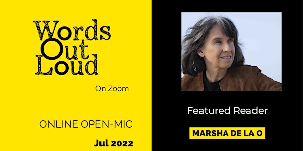 Featured Reader Marsha De La O + Open-Mic on Zoom