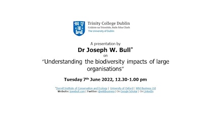 Understanding the Biodiversity Impacts of Large Organisations tickets