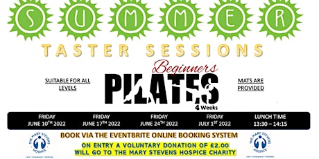 4-Week Taster Session of Pilates (Charity - MSH) Additional Session tickets