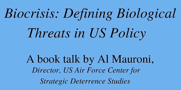 Book Talk with Al Mauroni at the Center for Nonproliferation Studies in DC