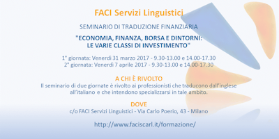 Seminario Di Traduzione Finanziaria Economia Fin Milano Venerdi