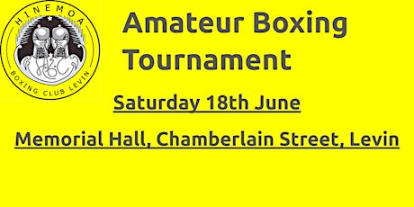 Hinemoa Boxing Club Amateur Boxing Tournament primary image