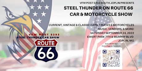 VFW POST 5293 STEEL THUNDER ON ROUTE 66 CAR & MOTORCYCLE SHOW tickets