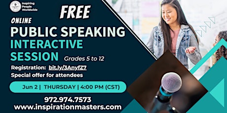 Public Speaking Interactive  Session -FREE - Online tickets