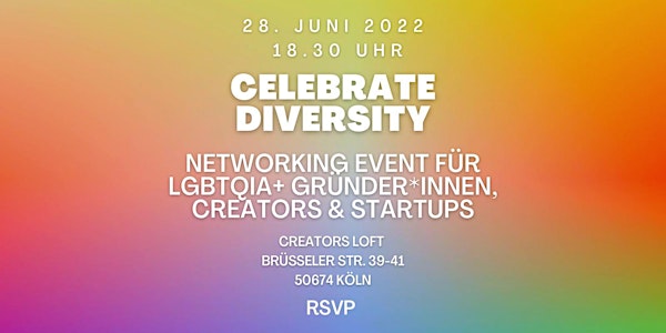 Celebrate Diversity - Netzwerkevent für LGBTQIA+ Gründer*innen & Startups