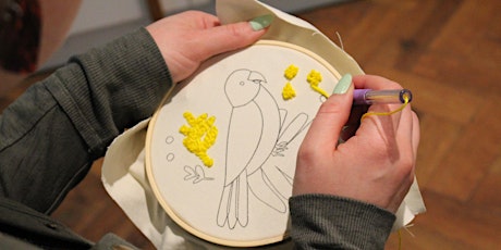 Punch needle embroidery with Sally, school holiday workshop tickets