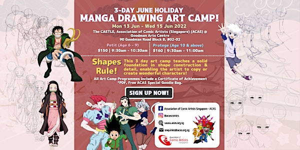 3-Day June Holiday Manga Drawing Art Camp!
