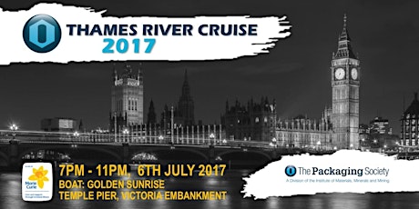 Packaging Society (IOM3) Thames River Cruise 2017 primary image