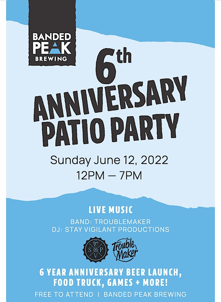 Banded Peak 6th Anniversary Patio Party image
