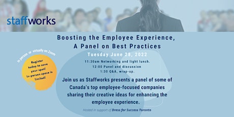Boosting  the Employee Experience: An Interactive Panel on Best Practices tickets