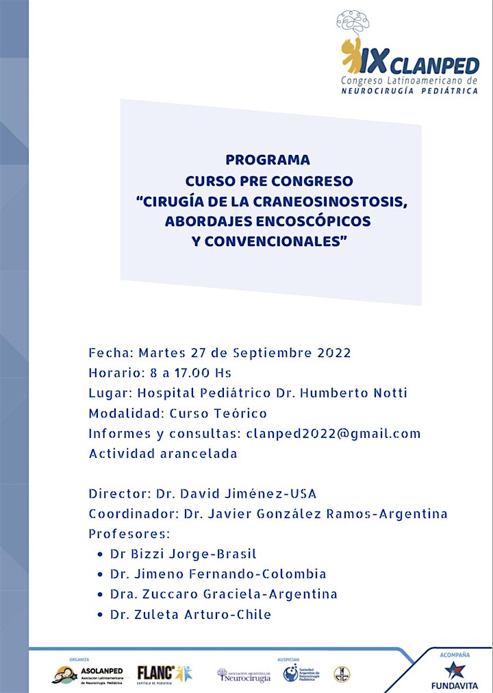 Imagen de Curso Pre Congreso Latinoamericano de Neurocirugía Pediátrica