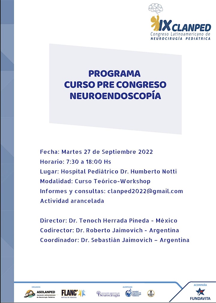 Imagen de Curso Pre Congreso Latinoamericano de Neurocirugía Pediátrica